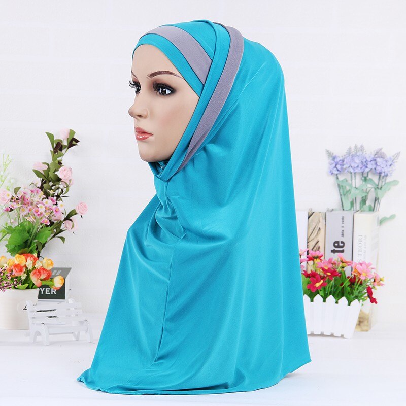 Muslim scarf for women solid color stripe shawl hijab femme musulman arab wraps headscarf hijabs islamic head scarves kopftuch