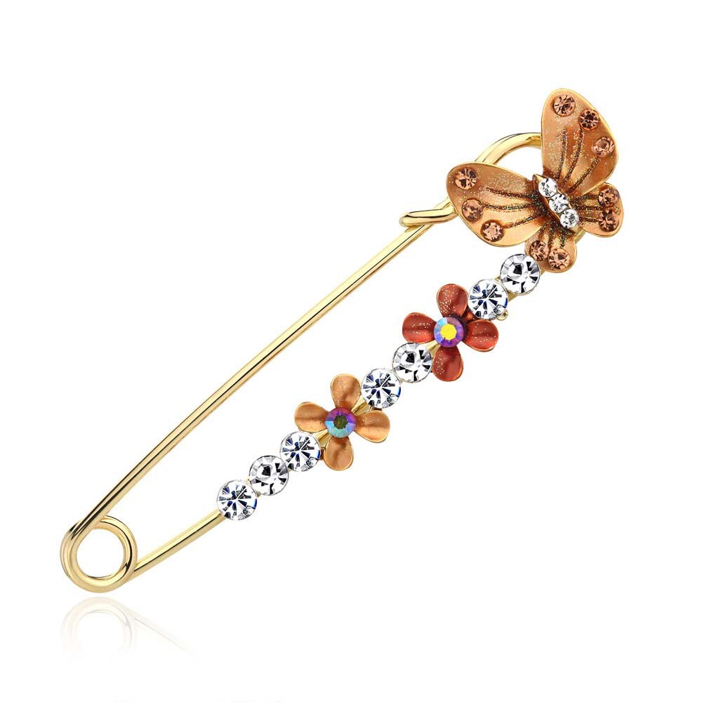 Fashion Pearl Pendant Charm Hijab Pins for Women Peacock Swan Butterfly Brooches Pin Safety pin Jewelry Accessories