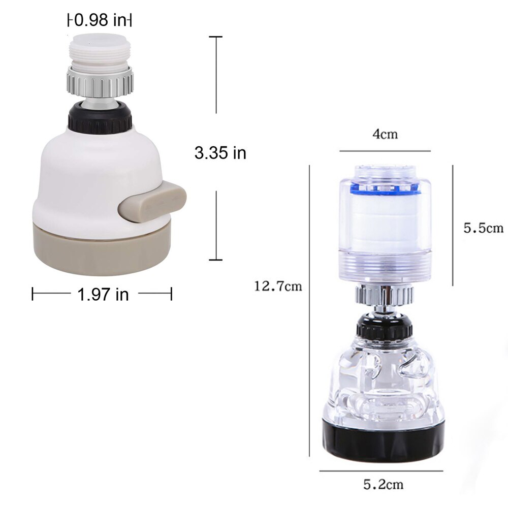 ZhangJi 3 Modes Faucet Aerator Water Saving High Pressure Filter Sprayer Nozzle 360 degree Rotate Diffuser Aerator Flexible