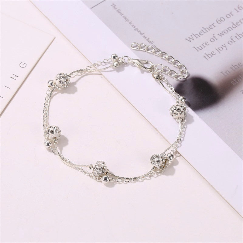 Ankle Bracelet Foot Jewelry Beach Accessories Crystal Rhinestone Foot Chain Anklets For Women Gold Color Leg Bracelet Boho