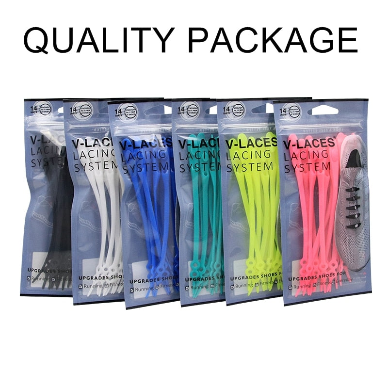 14pcs/set Waterproof Silicone Shoelace Safty Shoes Accessories Round Elastic Shoelaces No Tie Lazy Shoe laces