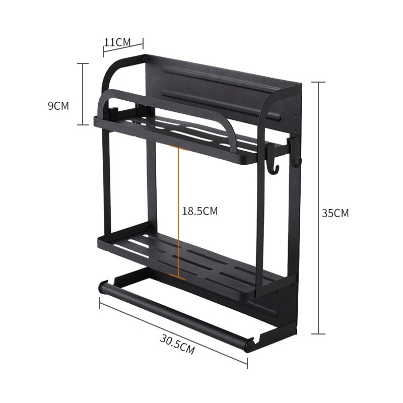 Magnetic Adsorption Refrigerator Side Rack Wall-mounted Storage Shelf Holder Kitchen Paper Towel Shelf Rack Fridge Organizer