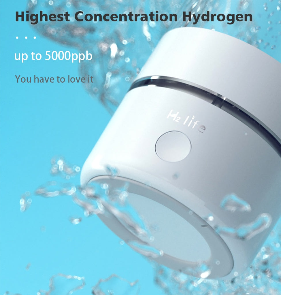 H2Life High Performance Hydrogen Water Generator Bottle DuPont SPE+PEM Dual Chamber Maker lonizer Cup + H2 Inhalation device