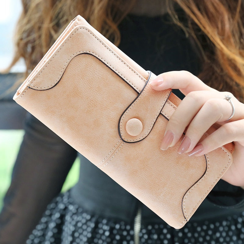 Aliwood Brand Wallets Retro Nubuck Leather Women's Long Wallets Clutch Female Hasp Purse Vintage Money Bag Carteira Card Holder