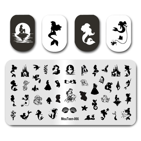 Nail Stamping MouTeen148 Cartoon Big Size Head Disney Nail Plates Stamp King Manicure Set For Nail Art Stamping