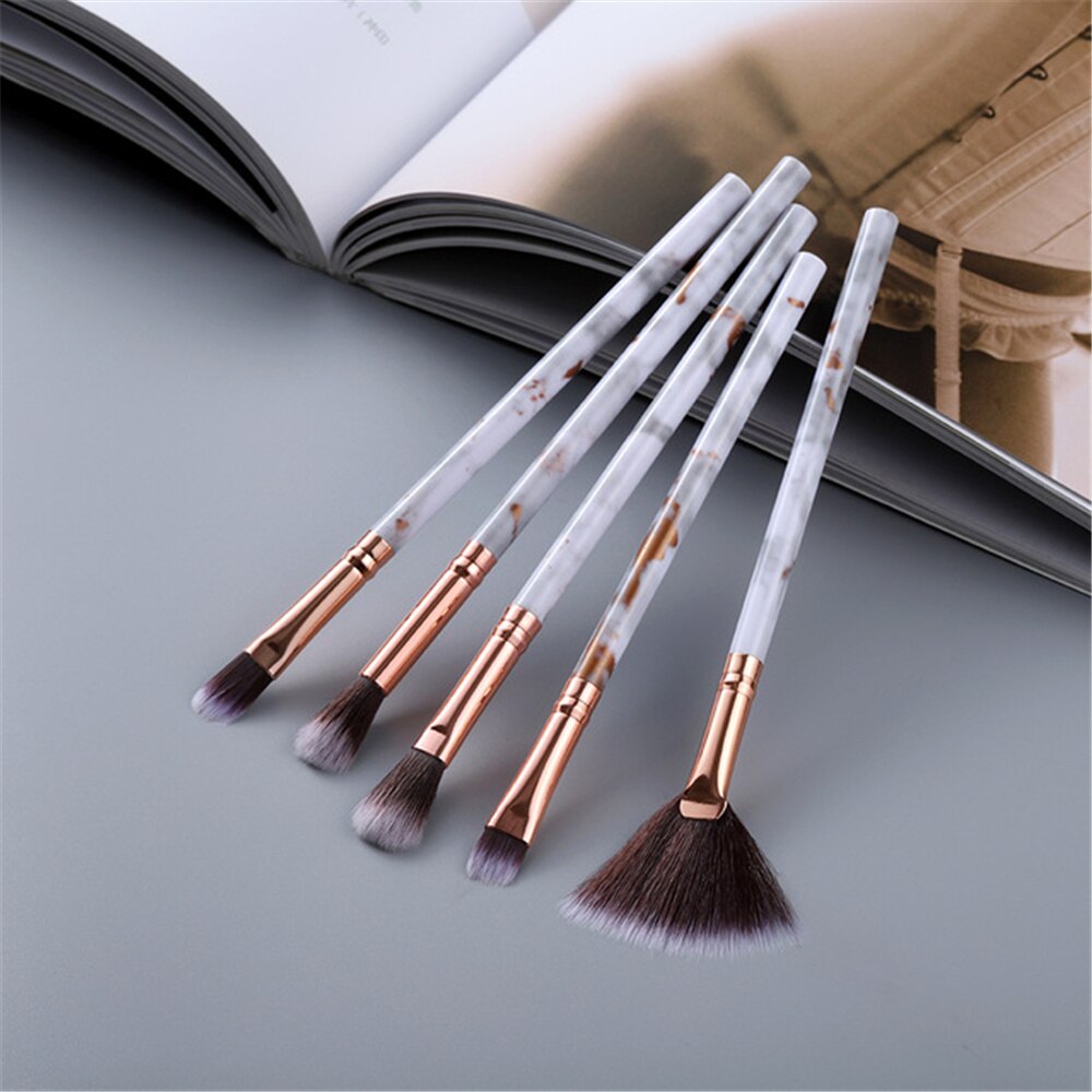 FLD 5-15Pcs Makeup Brushes Tool Cosmetic Set Beauty Powder Foundation Eye Shadow Eyebrow Fan Blush Blending Make Up Brush Kit