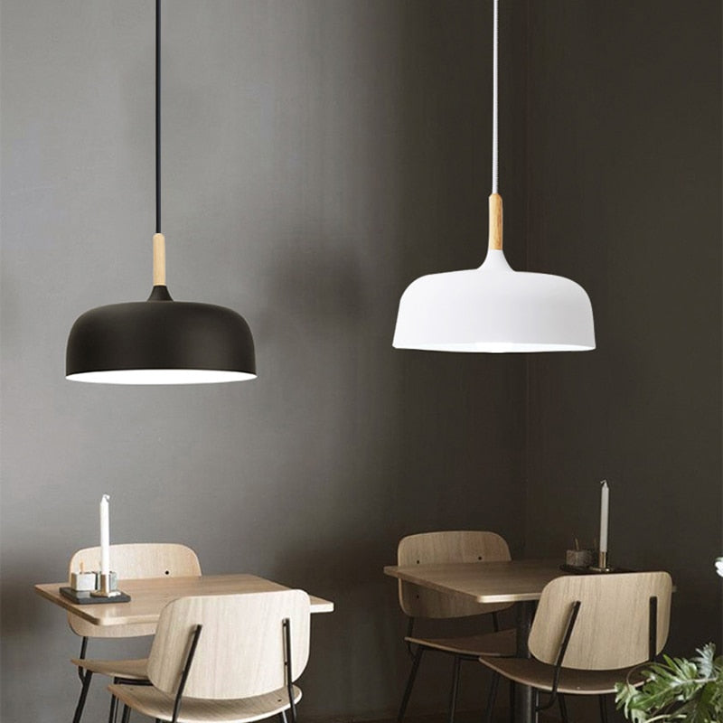 Modern Hanging Ceiling Lamps Wood Aluminium E27 Pendant Lights, Dining Room Table Bedside Kitchen Decoration Lighting