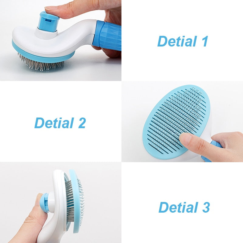 UNTIOR Pet Comb Brush Removal Comb Grooming Cats Comb Pet Products Cat Flea Comb for Dogs Grooming Toll Automatic Cleaning Brush
