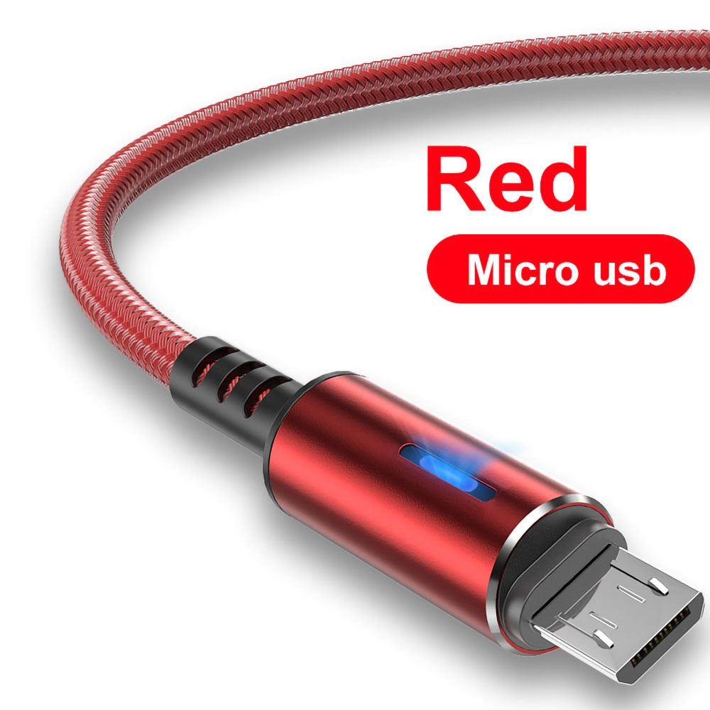 Micro USB Cable 5A LED Fast Charging Micro Data Cord For Huawei Samsung Xiaomi Android Mobile Phone Accessories Charger Cables