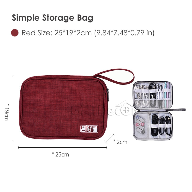 Portable Electronic Gadgets Storage Bags Charger Data Cable Organizer Bag Carrying Mobile Power Waterproof Hanging Organizers