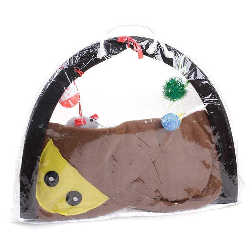 Cat Toys Portable Cat Tent Funny Pet Toys Mobile Activity Pets Play Bed Toys Cat Play Mat Blanket House Foldable Kitten Tents