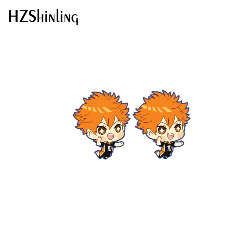 New Fashion Acrylic Earrings Haikyuu!! Cartoon Anime Volleyball Boys Stud Earrings Resin Epoxy Earrings Jewelry