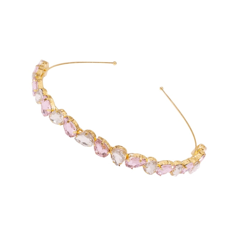 Korean Luxury Rhinestone Headband Colored Irregular Full Crystal Hair Hoop Hair Ornament Trendy Bridal Crown Hair Accessories