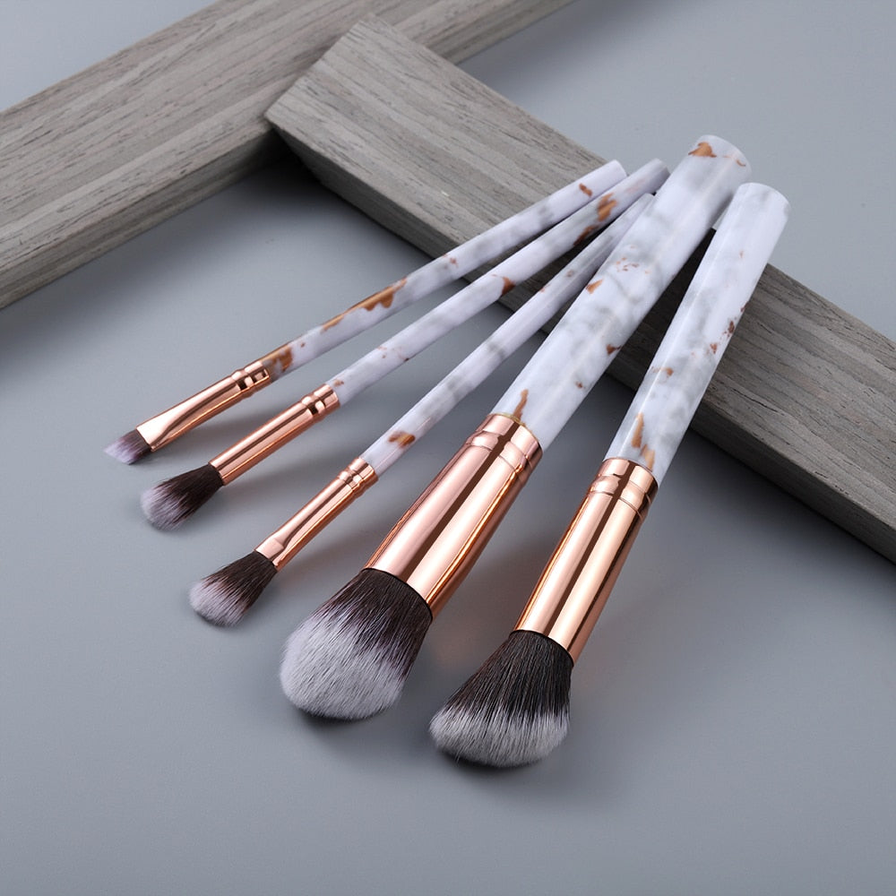 FLD 5-15Pcs Makeup Brushes Tool Cosmetic Set Beauty Powder Foundation Eye Shadow Eyebrow Fan Blush Blending Make Up Brush Kit