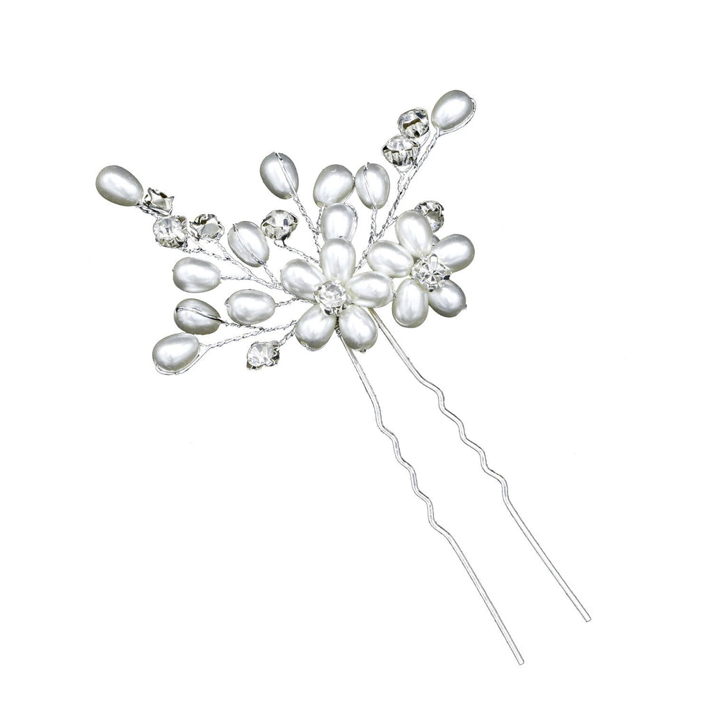 1pc Bridal Hairpins Wedding Pearl Flower Crystal Bridesmaid Hair Pins metal gift women girl Hairdressing Hair Accessories