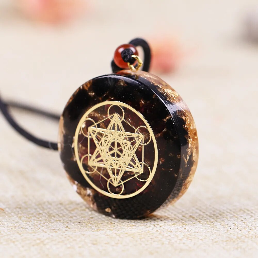 Orgonite Manifest Abundance Wealth Luck Pendant Orgone Jewelry Necklace Chakra Energy Healing Crystals Chakra Necklace