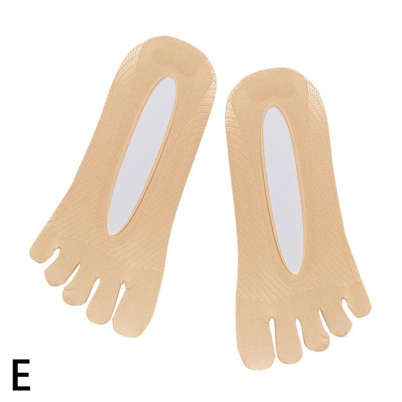 1pair Breathable Five Toe Socks Orthopedic Compression Socks Women's Toe Socks Ultra Low Cut Liner with Gel Tab