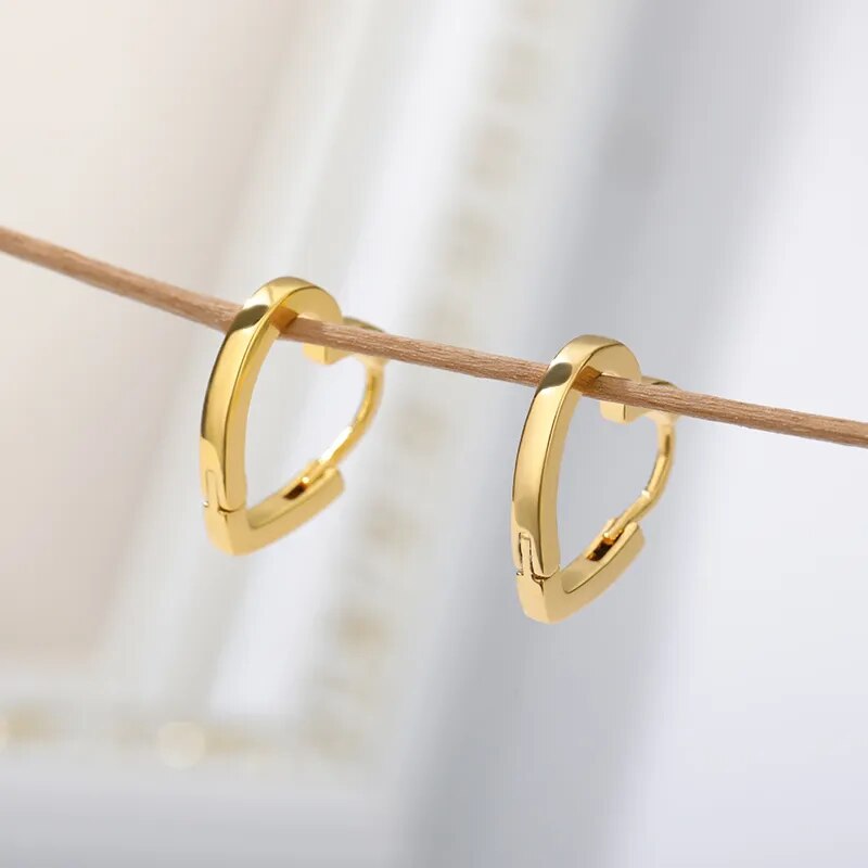 Heart Hoop Earrings For Women Stainless Steel Gold Color Circle Hoops Earrings 2022 Trend Jewelry Valentine&#39;s Day Gift femme