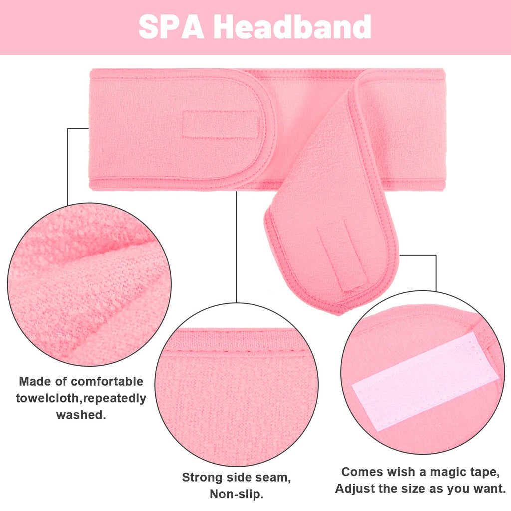 3pcs Adjustable Facial Headband with 1 Mask Brush Yoga Spa Bath Shower Makeup Wash Face Cosmetic Head Band Make Up Accessories