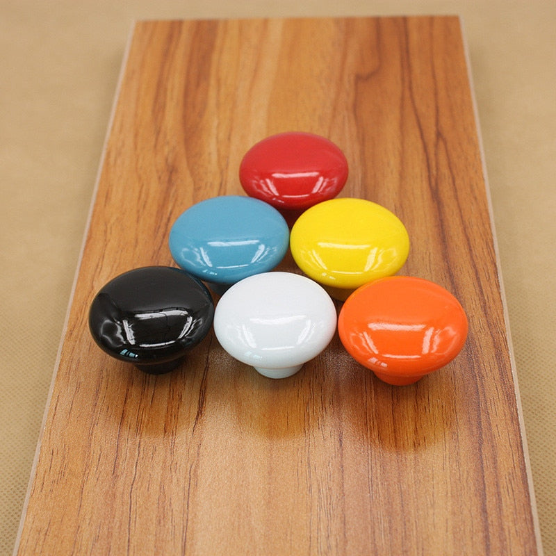 Ceramic Cabinet Knob Colorfull Children Handles for Furniture Drawer Knobs Cupboard Pulls