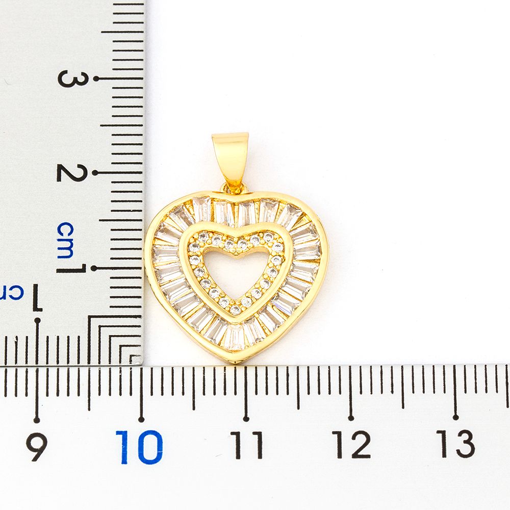 Nidin High Quality Romantic Heart Shape Pandant Necklace Copper Zirconia CZ Stone Necklace Long Chain Jewelry For Women Couples