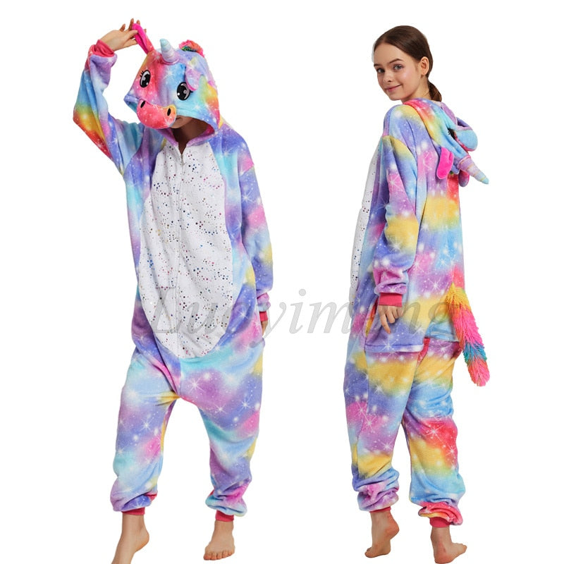 Kigurumi Unicorn Pajama Stitch Adult Animal Onesie Women Men Couple Pajamas Winter Pijamas Suit Panda Sleepwear Flannel Pyjamas