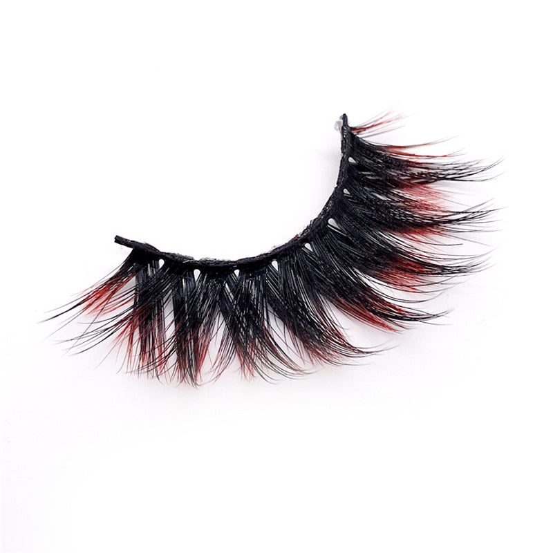 New 9D faux mink color lashes wholesale natural long fluffy individual dramatic colorful false eyelashes Makeup Extension Tools