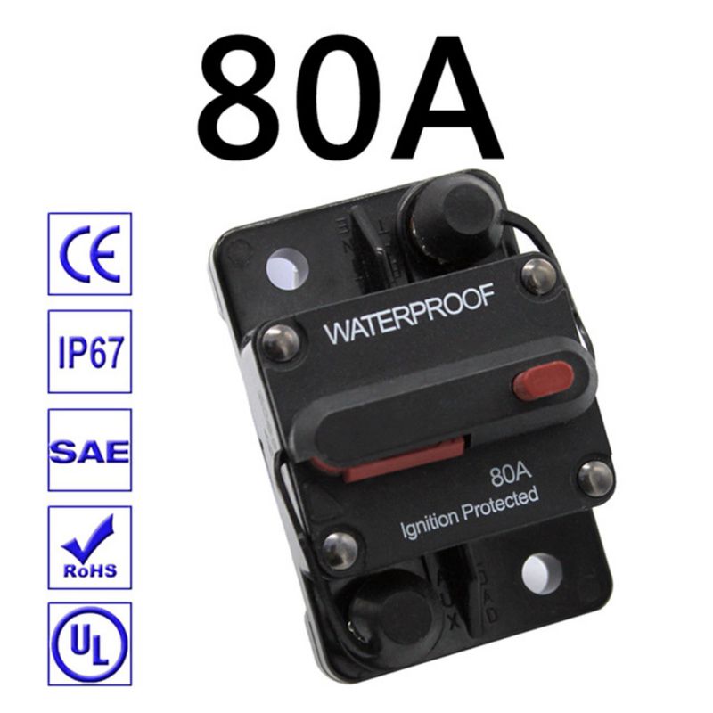 30A 40A 50A 60A 70A 80A 100A 120A 150A 200A 250A 300A AMP Circuit Breaker Fuse Reset 12-48V DC Car Boat Auto Waterproof