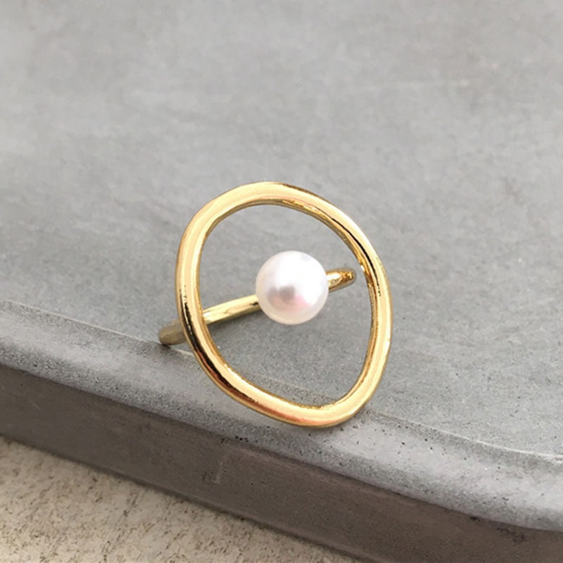 XIYANIKE Silver Color  Vintage Pearl Rings for Elegant Women Creative Geometric Party Accessories 2020 Fine Jewelry Gifts