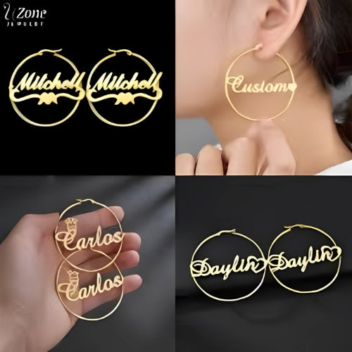 Hoop Earrings Special Design  Name High Quality Gold earring.