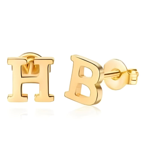 Initials Customized of High Quality Gold Plated Earrings.