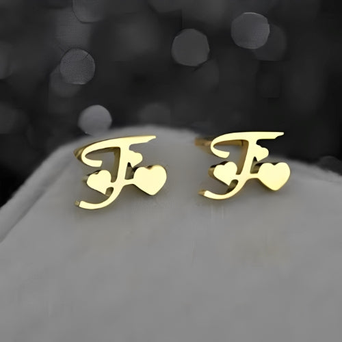 Initials Customized of High Quality Gold Plated Earrings.