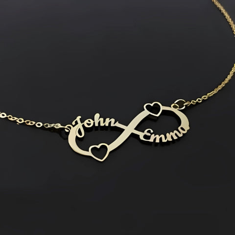 Jewelry Beautiful Special Fonts Four Customized Names Infinity Design Decorated with Heart Gold Bracelet