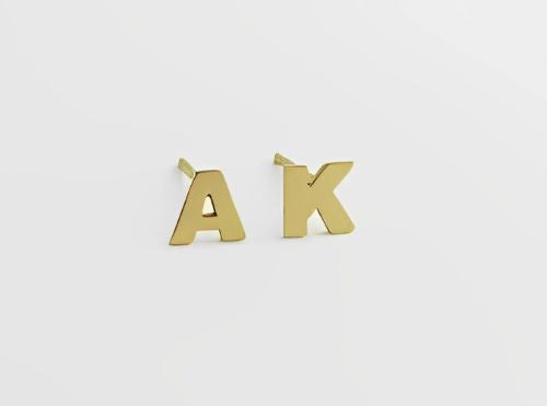 Letter Customized of High Quality Gold Plated Earrings.