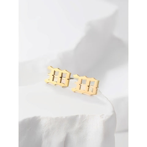 Letter Customized of High Quality Gold Plated Earrings.