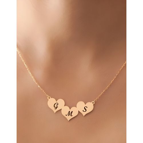 Letter Hearts Various Fonts name necklace.