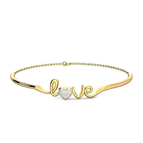 Love Gold Bracelet Decorated with Zircon Heart Special