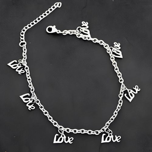 Love Pure Silver Anklet Love Gift