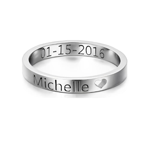 Men-Silver-Customized Engraved-Name-Date-Personalised-Name-Men-Ring