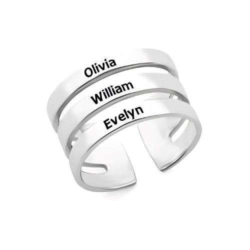 Men-Silver-Double-Customized- 3 Names-Personalised-Name-Men-Ring