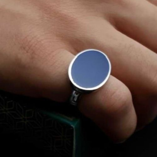 Men Special Design Silve Ring with Blue stone jewelry. Suitable for Special Ocassions