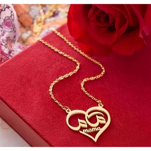 Mix Arabic English Heart design Various Font customized pendant jewelry.