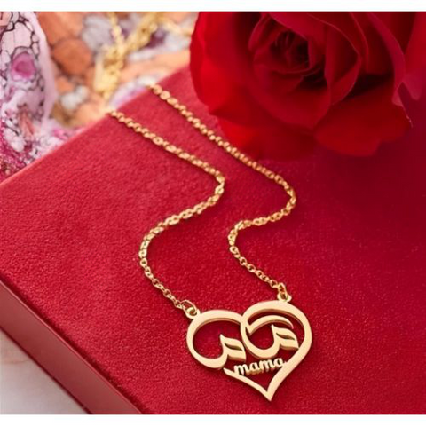 Mix Arabic English Heart design Various Font customized pendant jewelry.