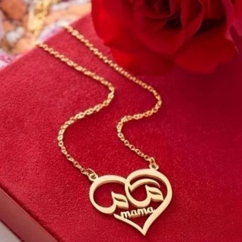 Mother's Day Pendant Mix Arabic English Heart design Various Fonts and customized Names pendant jewelry for all other ocas