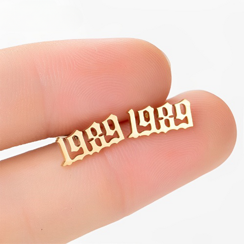 Numericals Customized Stud Earings of High Quality Gold Plated.