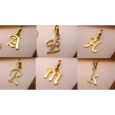 Personalized Letter Pendant Peice Gold & Gold with  Zarkon.