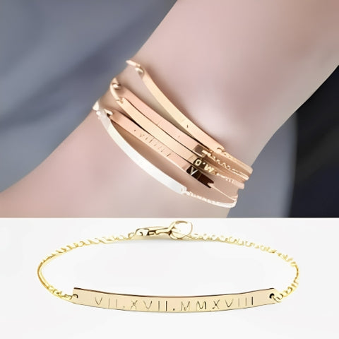 Personalized Bar Chain Bracelet Designs with Customized Name Engraved