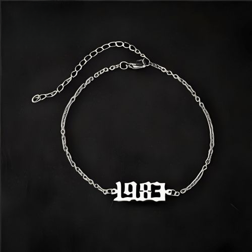 Pure Silver Anklet Bracelet Costum Numbers