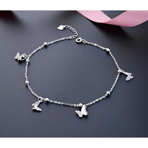 Pure Silver Anklet Braclete Butterflies Design