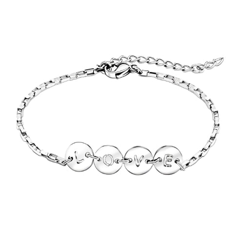 Pure Silver Braclet with Four circles Design Customized Initials